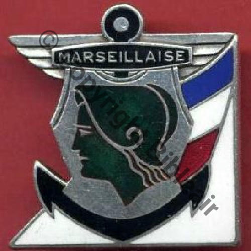 MARSEILLAISE  CROISEUR Leger 2eClasse MARSEILLAISE 1937 1942 AB.P.Dep Past poinconee Dos lisse ARGENT poincon Sc.yves2313 75EurInv