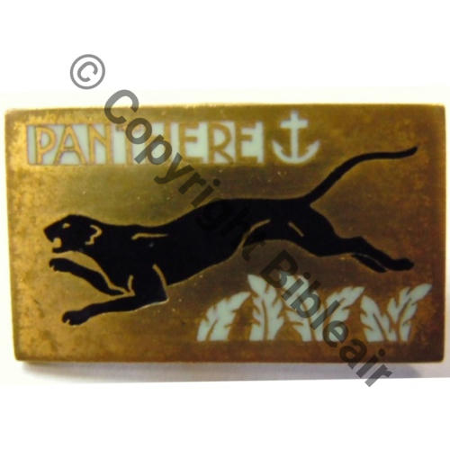 PANTHERE  CONTRE TORPILLEUR PANTHERE Blanc tete a gauche 1940  AB.P Dep Poincon Bol poinconne Dos lisse Sc.francemilitaria 