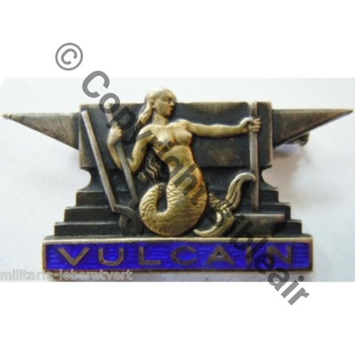 VULCAIN NAVIRE ATELIER VULCAIN  DrPNOM Dep ARGENT Poincon au pied Epingle Tuyau Guilloche vrac Src.leberetvert PV60Eur 