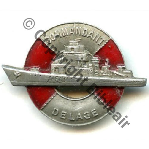 DELAGE  AVISO DRAGUEUR CDT DELAGE A63  AUGIS LYON 1Li 2Griffes Granuleux Alu peint Sc.STELLA 21Eur02.12 