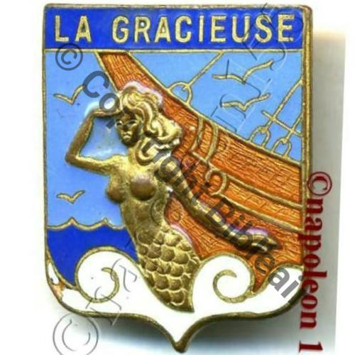 GRACIEUSE AVISO DRAGUEUR LA GRACIEUSE 1940.58  A.AUGIS ST.BARTH LYON 3Lignes Bol fenetre allonge Embouti  Sc.STELLA