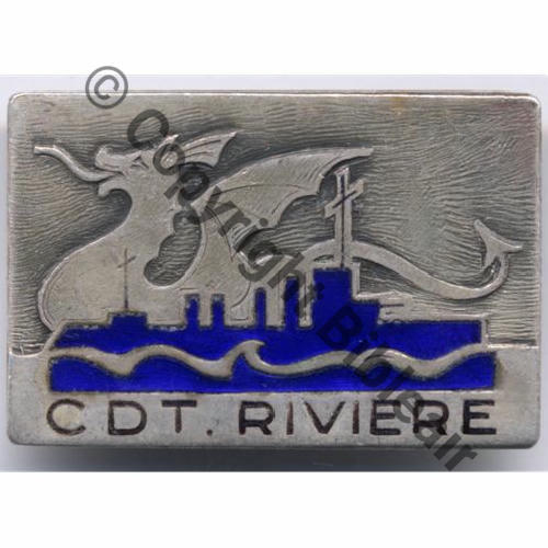 RIVIERE (CDT) AVISO DRAGUEUR 1940.42  A.AUGIS ST.BARTH LYON 3 Li en relief Bol allonge Grenu Src.entame 23EurInv 