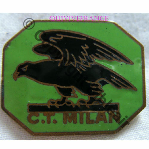 MILAN  CONTRE TORPILLEUR MILAN 1933.42  AUGIS SM Bol pastille A.AUGIS LYON MADE IN FRANCE Dos lisse irreg Src.quivivefrance 70EurInv 