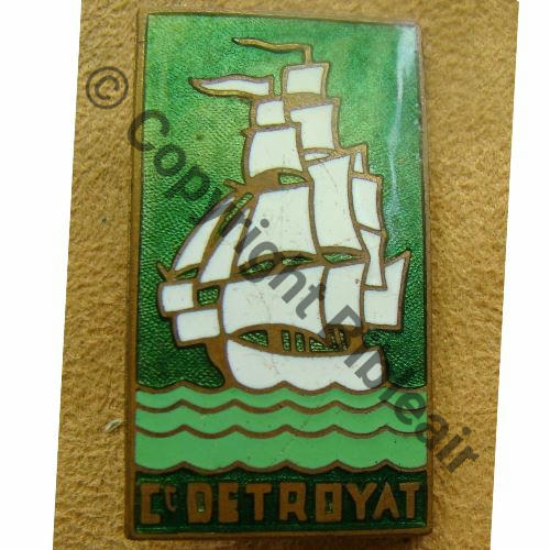 DETROYAT CORVETTE CDT DETROYAT FNFL SM Eping bascule plate Dos lisse irreg No61 Src.lectou32 500EurInv 