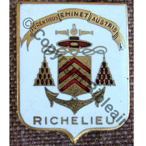 RICHELIEU  CUIRASSE RICHELIEU  AUGIS SM Poincon AA.LYON seul Bol fenetre allonge Dos lisse irreg 31x25mm Src.quimperkiss 18EurInv 