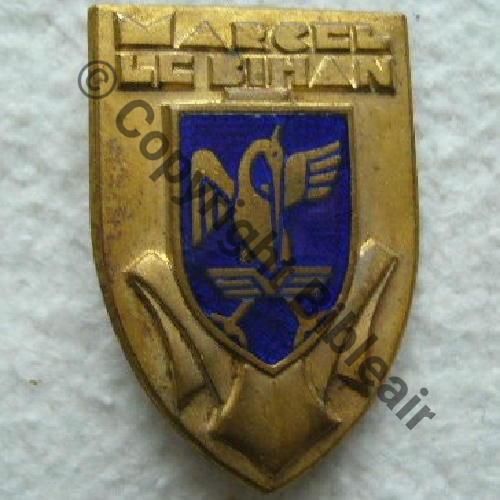 BIHAN  DEPANNEUR D.AVIATION MARCEL LE BIHAN  AB.P Bol poinconne Dos lisse Sc.chaps78