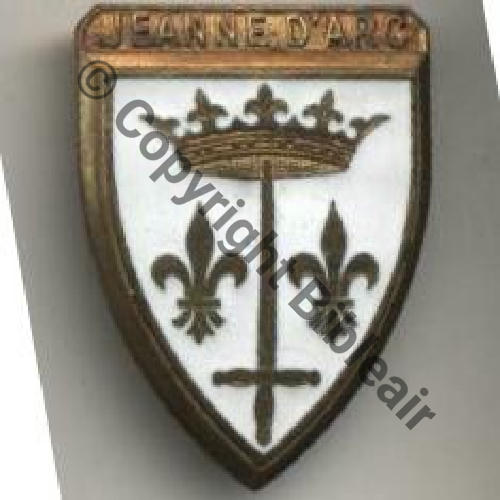JEANNE PORTE HELICOPTERES JEANNE D.ARC  COURTOIS Bol octog Guilloche vrac CROISEUR.ECOLE en relief Sc.bif93