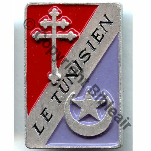 TUNISIEN  ESCORTEUR ESCADRE LE TUNISIEN  A.AUGIS ST.BARTH LYON 2Lignes 2Griffes Dos lisse irreg ALU PEINT Src.STELLA MAP12Eur