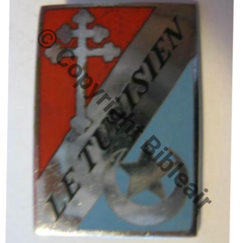 TUNISIEN  ESCORTEUR ESCADRE LE TUNISIEN  EBY O.E EBY CO  PHILA. FNFL Eping bascule Dos lisse irreg Sc.zouaves PV80Eur 