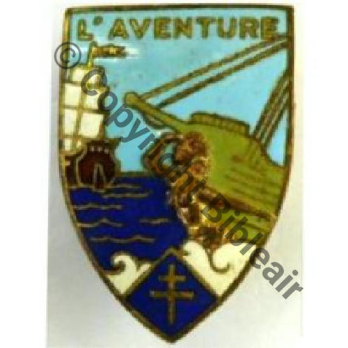 AVENTURE  FREGATE L.AVENTURE 1944.64  A.AUGIS ST.BARTH LYON 3Lignes  Bol fenetre.. allonge Dos granuleux  Sc.propeller520
