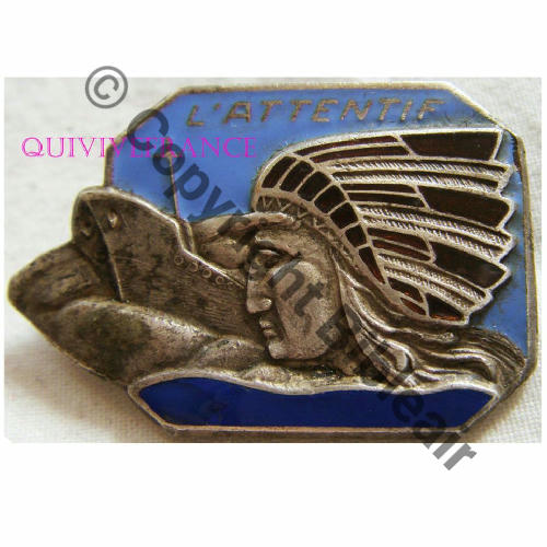 ATTENTIF  PATROUILLEUR L.ATTENTIF  A.AUGIS ST.BARTH LYON 3Lign Bol allonge Dos grenu Src.quivivefrance 90EurInv 