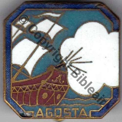 AGOSTA  SOUS MARIN AGOSTA AB.P Dep +Poinc Past AB RENNES poinconnee Dos Lisse Src.badgesareus 50EurInv 