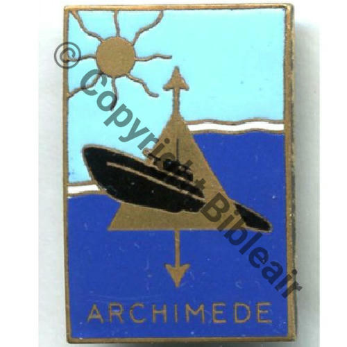 ARCHIMEDE  SOUS MARIN 1eClasse ARCHIMEDE 11.PI.42  A.AUGIS ST.BARTH LYON 3Li Bol allonge Dos granuleux   Sc.STELLA MAP39Eur 