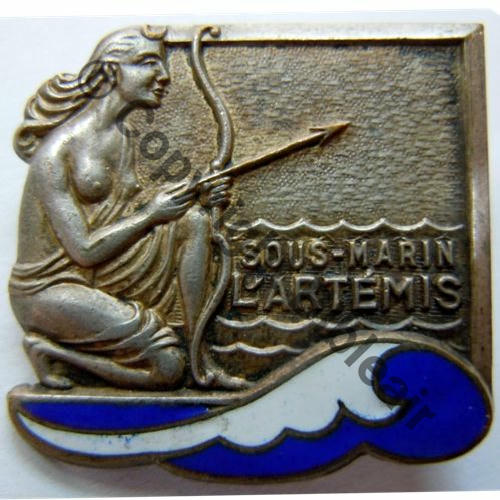 ARTEMIS  SOUS MARIN L.ARTEMIS  COURTOIS SM Bol  octogon grave COURTOIS PARIS Dos lisse irreg Src.leberetvert 68EurInv 