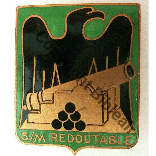 REDOUTABLE SOUS MARIN LE REDOUTABLE WW2  AB.P Dep Bol pastille Rennes Poinconne Dos lisse irreg Src.leberetvert 350EurInv 
