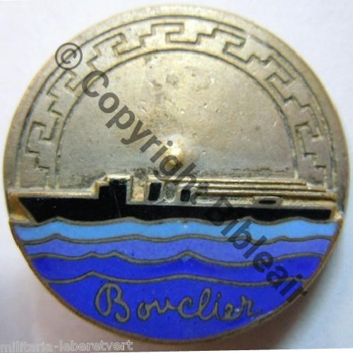 BOUCLIER  TORPILLEUR BOUCLIER 1939  DrPNBER 3Li Dep Bol fenetre Dos lisse irreg Sc.leberetvert PV40Eur 
