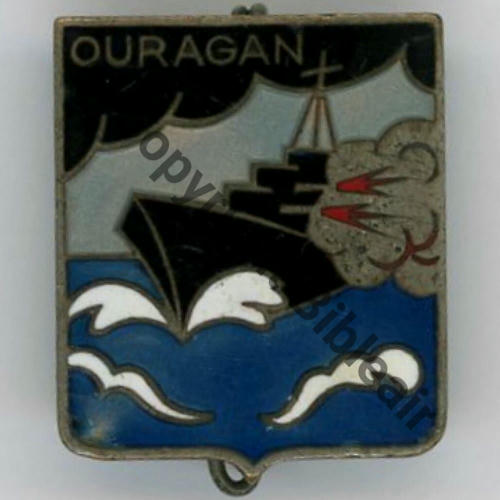 OURAGAN  TORPILLEUR OURAGAN AB.P Dep Bol poinconne Dos lisse irreg Src.lacolo PV50Eur 