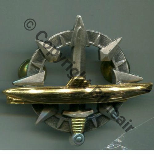 CERTIFICAT SOUS-MARINIER APTITUDE A NAVIGATION 1946 Kiosque avec decroche Type LA CREOLE 39x46mm Src.L.DANJOU 