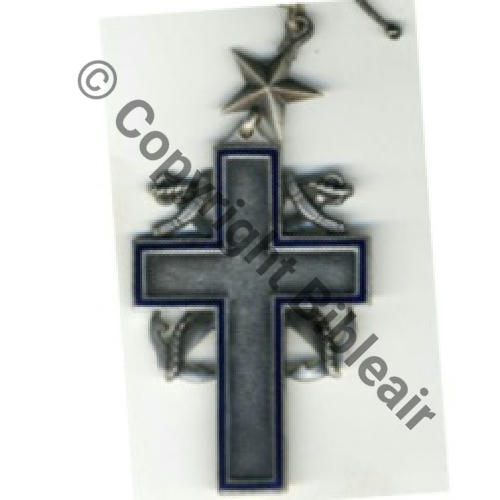 FONCTION AUMONIER CHRETIEN 1936 105x48 ARGENT Email bleu Src.inconnue a attribuer 