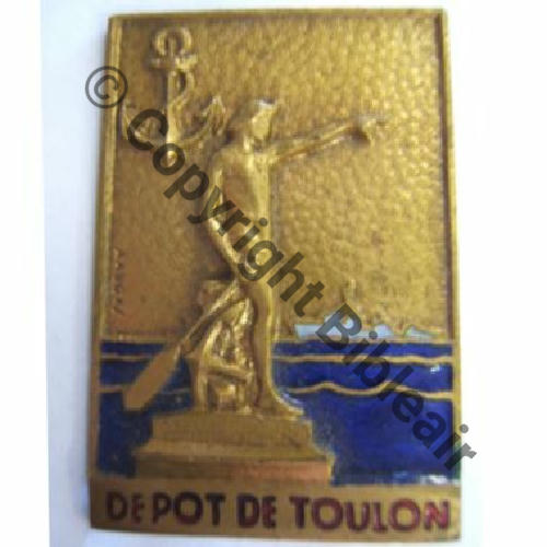 DEPOT FUSILIERS MARINS DEPOT DE TOULON  A.AUGIS ST.BARTH LYON 3Li Bol allonge Dos lisse Embouti Sc.leberetvert MAP23Eur