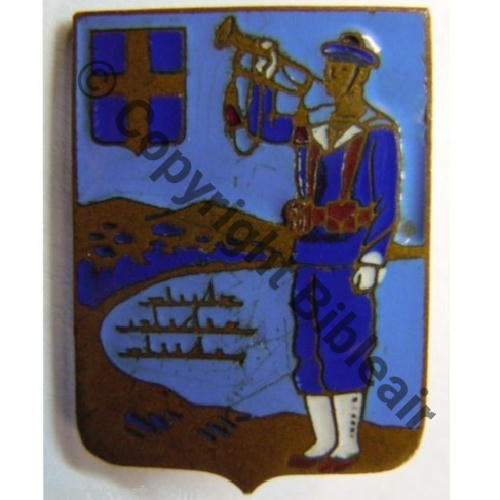 DEPOT FUSILIERS MARINS DEPOT DE TOULON  AB.P Dep Bol poinconne Dos lisse Sc.leberetvert 44Eur01.09 non abime