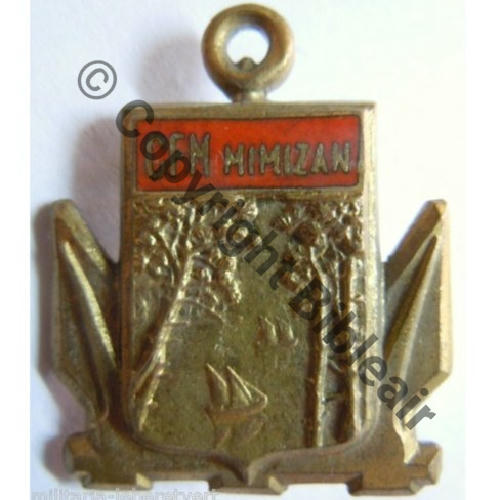 CENTRE FORMATION MARINE MIMIZAN  Type 3  A.AUGIS ST.BARTH LYON en U Bol fenetre allonge Dos Embouti Bords lisses Fond granuleux Sc.leberetvert PV50Eur 