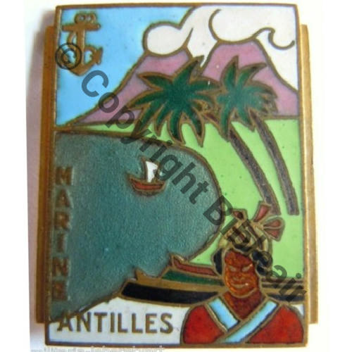 MARINE ANTILLES  AB.P Bol poinconne.. Dos lisse embouti leger Sc.leberetvert PV60Eur 