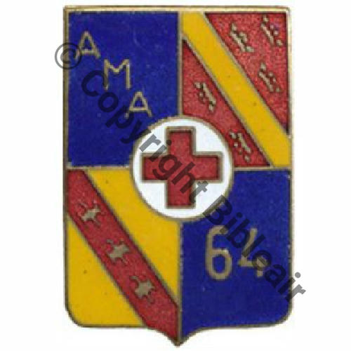 AMA  AMBULANCE MEDICALE D.ARMEE No64  MORET Poincon semi circul Bol Dos lisse irreg Src.LAVOCAT 90EurInv 