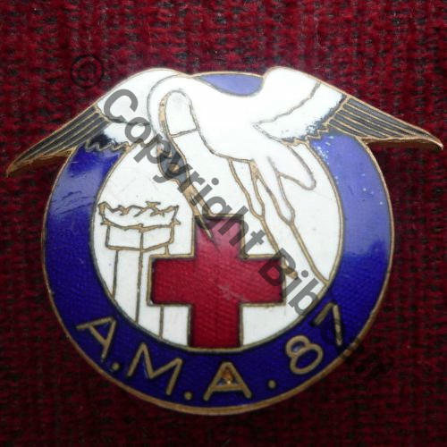 AMA  AMBULANCE MEDICALE D.ARMEE No87  MATTER SM  Pastille MATTER PARIS Dos lisse irreg No87 138Eur04.08 Src.lectou32