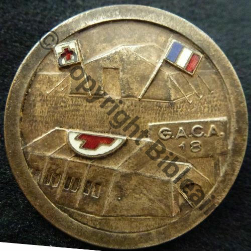 GACA  Grp AMBULANCES CORPS ARMEE No18  FRAISSE DEMEY Dep semi circul relief etame Bol fenetre pastille F.D Rue temple Dos lisse irreg Src.ledemisolde 23Eur10.16 