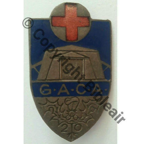 GACA  Grp AMBULANCES CORPS ARMEE No20  DrPBer Dep Bol fenetre Dos lisse irreg Src.erfurt54 32EurInv 