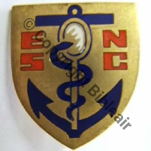 ECOLE SANTE NAVALE ET COLONIALE  AB SM Bol poinconne Dos lisse irreg Sc.leberetvert 450EurInv
