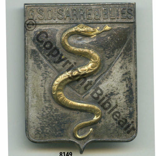 GSD  Gpe SANITAIRE DIVISIONNAIRE 8 SARRE ET BLIES  SM (FRAISSE DEMEY) Dos lisse  Src.grandspins13 280EurInv 