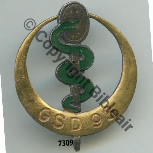 GSD  Gpe SANITAIRE DIVISIONNAIRE 93 ARGENTE  DrBER Dep Dos lisse Src.grandspins13 PV50Eur 