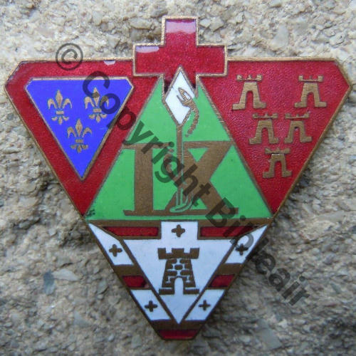 SERVICE SANTE IXe REGION MILITAIRE  SM Bol Dos irreg strie Src.lapetitebrocdechacha 145EurInv 