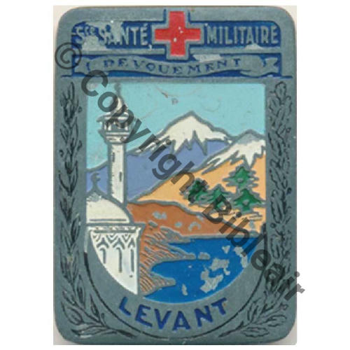 SERVICE SANTE MILITAIRE LEVANT  Fab Loc Metal Peint Eping soudee Dos irreg Src.LAVOCAT 600EurInv 