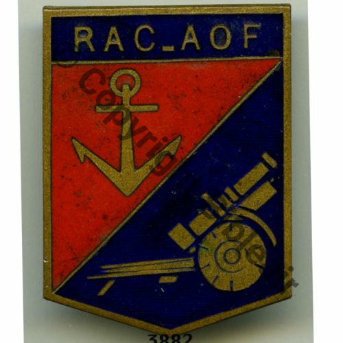 RAC  Rgt ARTILERIE COLONIALE AOF  SM (KLEIN KENZER) Src.grandspins13MAP300Eur