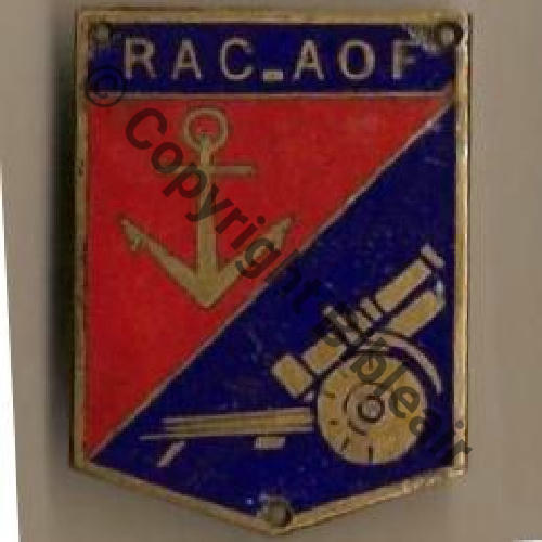 RAC  Rgt ARTILERIE COLONIALE AOF  SM Dos lisse A COUDRE  Src.tamanoirjp MAP339Eur
