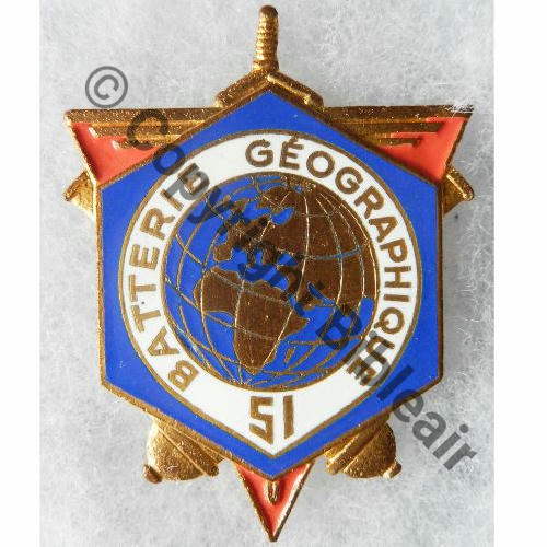 ARTILLERIE SERVICE GEOGRAPHIQUE 51e BATTERIE FFA G1335  DrP+DPast Guilloche Src.entame PV.15Eur