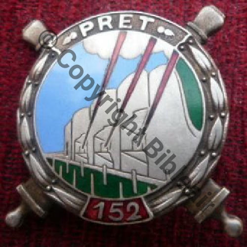 RAP  152e Rgt ARTILLERIE DE POSITION  LIGNE MAGINOT   DrPBER Dep Bol fenetre Estampe Dos lisse Src.lectou32 PV200Eur 