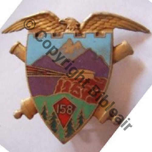 RAP  158e Rgt ARTILLERIE DE POSITION  LIGNE MAGINOT DrPBER Dep Bol fenetre Dos lisse Sc.quivivefrance MAP90 a 110Eur10.07