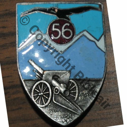 RAM  56eRgt ARTILLERIE MONTAGNE  CHOBILLON SM Bol poinconne Dos lisse irreg Src.nicolasdugougeon 49Eur10.15