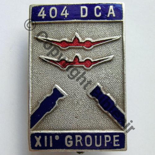 DCA  404eDCA XIIe groupe  WW2  DrPBer Dep Bol fenetre pastille DRPN Dos lisse irreg Src.kulhman 73Eur06.14 