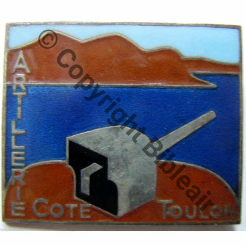 ARTILLERIE DE COTE TOULON  AB SM Bol poinconne Dos lisse irreg Src.leberetvert 51Eur04.12 