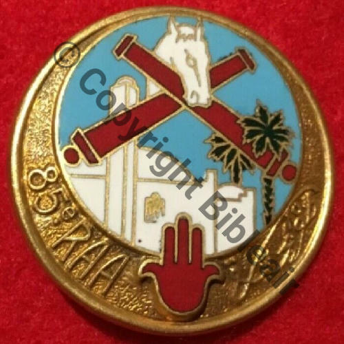 RAA  85eRgt ARTILLERIE AFRIQUE  DrP Dep Bol Dos lisse irreg Embouti Src.sahariens50 130EurInv 