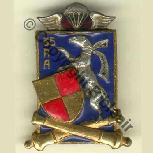 RAP  35eRgt ARTILLERIE PARACHUTISTE  DrBER Dep Bol KC H547 sans devise Sc.grandspins13 MAX90Eur 
