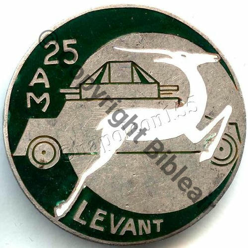 25e ESC AUTOMITRAILLEUSES LEVANT 1939  AB.P Dep poincon relief Bol Poinconee Dos lisse irreg Src.STELLA 79Eur03.15