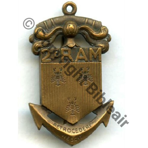 RAM  2eRgt AUTO MITRAILLEUSES Avant WW2  AB.P Dep Past poinconnee Dos lisse irreg Embouti Src.STELLA 58Eur06.12 