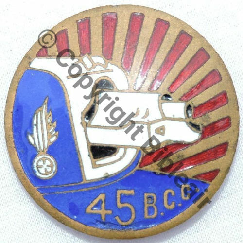 BCC  45eBAT CHAR COMBAT  SM Eping bascule a nourisse Dos lisse 37mm RETIRAGE AMICALE 1960 Src.depotequipages 300EurInv 