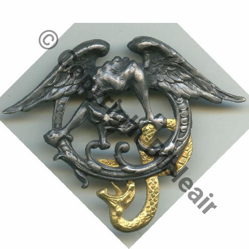 RCA  5eRGT CHASSEURS AFRIQUE  SM Eping bascule Dos lisse irreg Embouti Src.grandspins13 184Eur10.12 